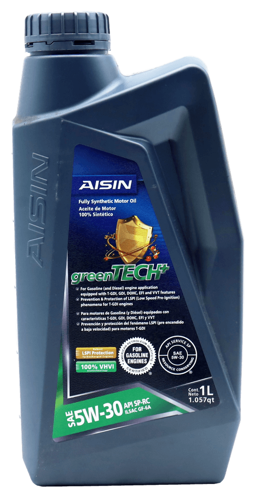 ACEITE FULL SINTETICO AISIN GREENTECH+ 5W-30 API SP-RC, ILSAC GF-6 (Gasoline)