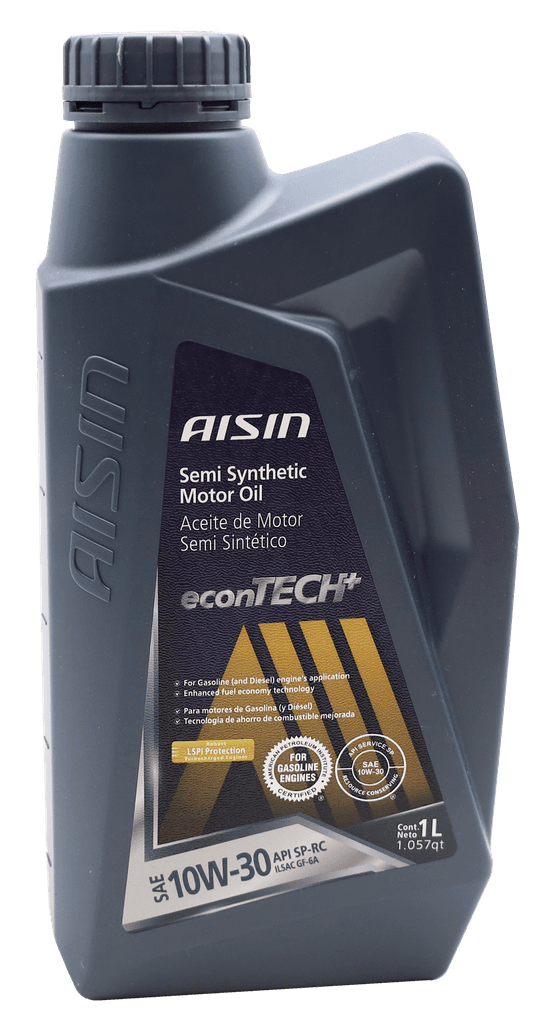 ACEITE SEMI-SINTETICO AISIN ECONTECH+ 10W-30 API SP-RC, ILSAC GF-6 (Gasoline)